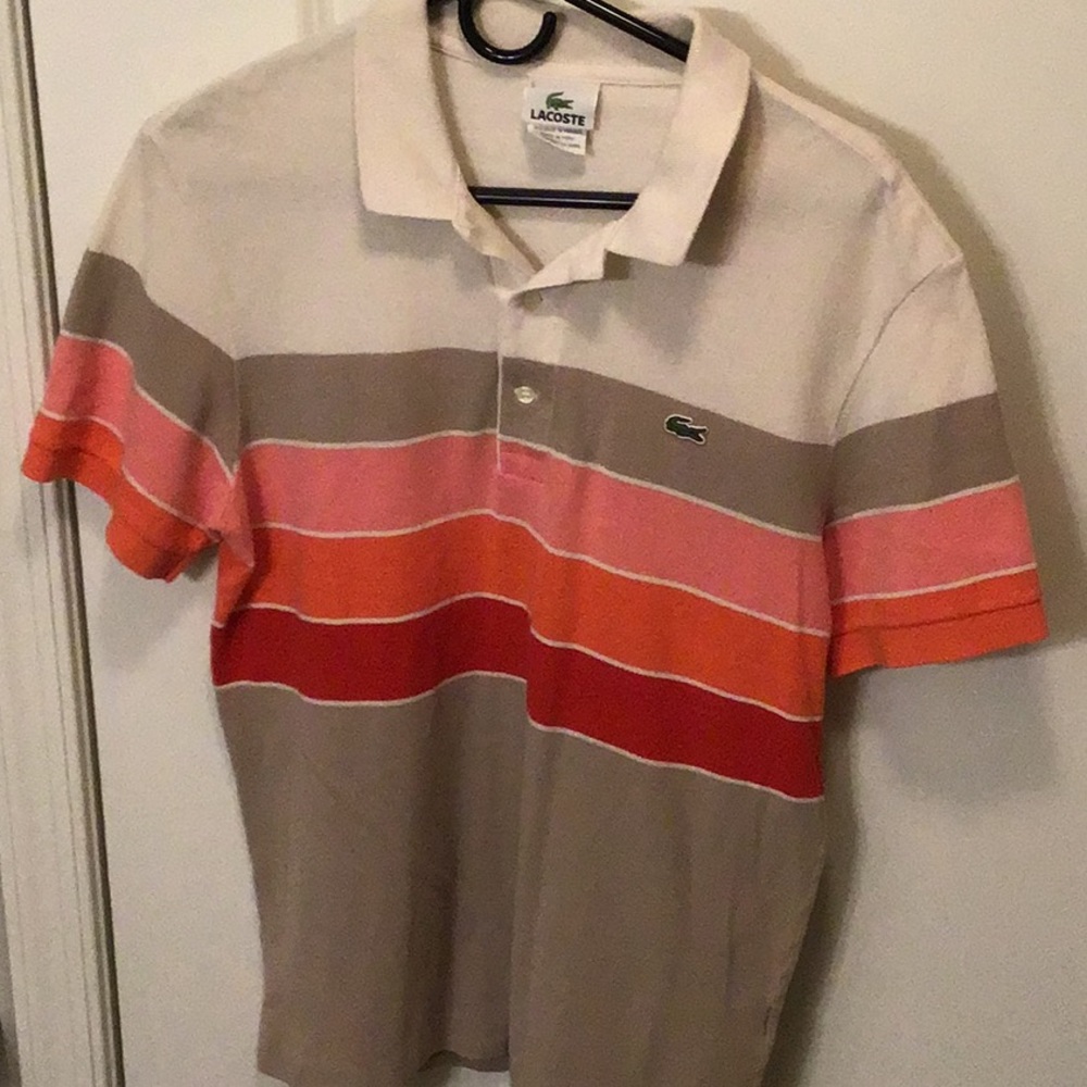 Lacoste men’s stripe polo size medium